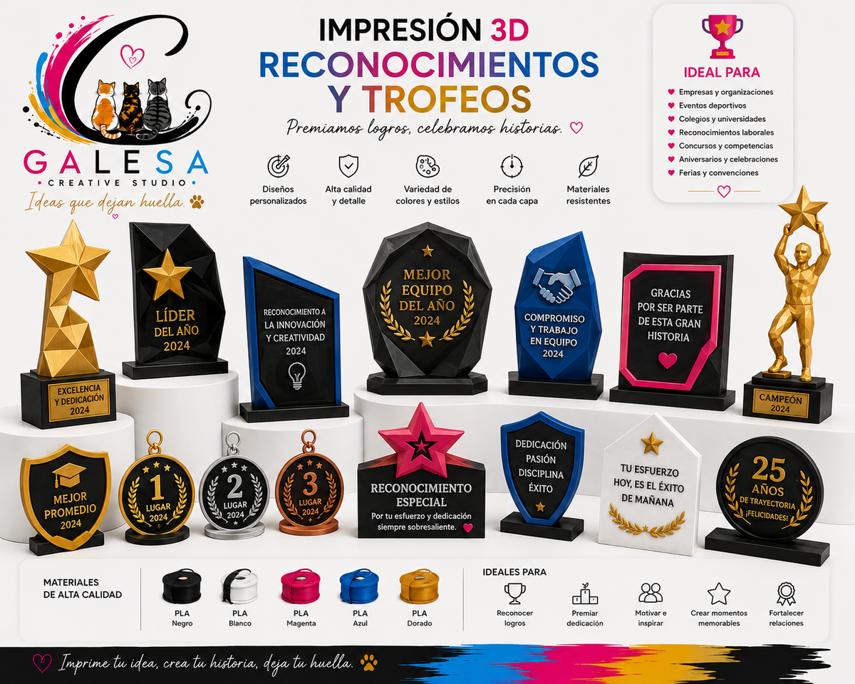 Impresiones 3D - Reconocimientos y Trofeos